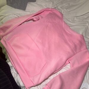 Pink Cut Out Off the Shoulder Sweatshirt